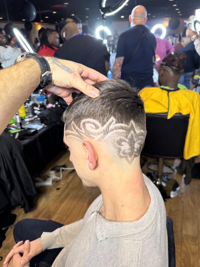 Finished freehand wave design