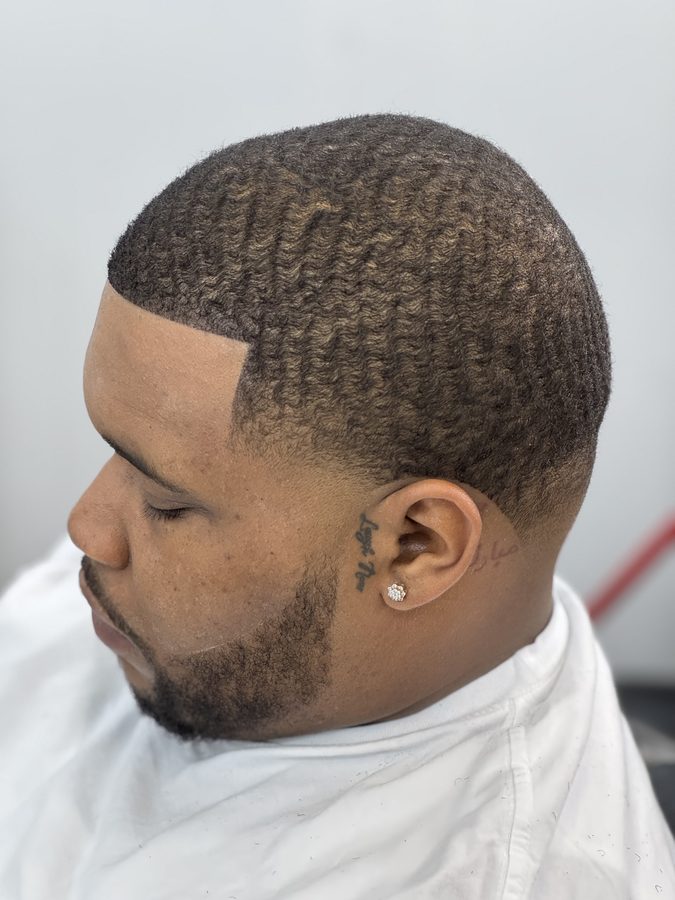 Haircut in progress